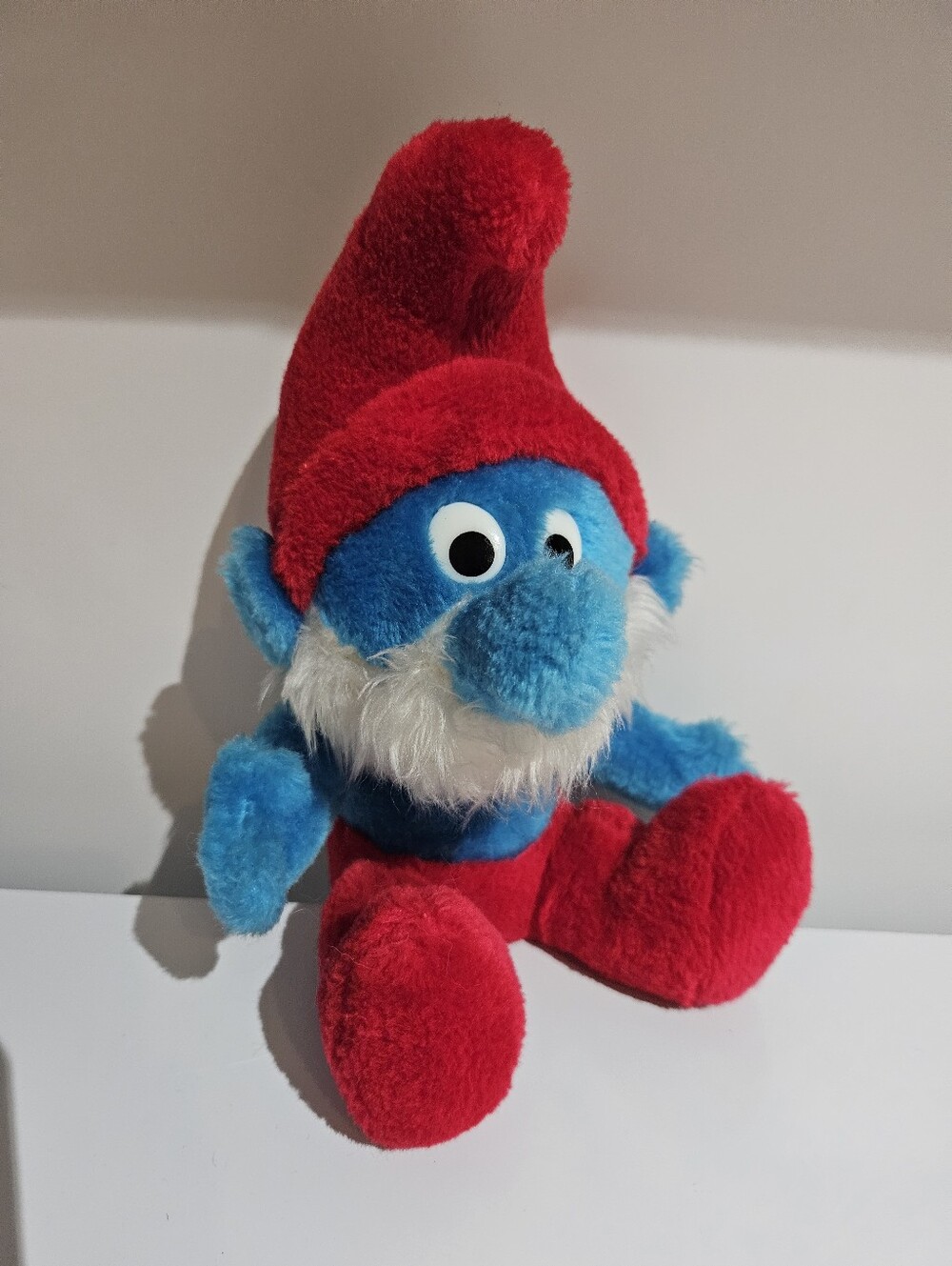Vintage Papa Smurf Plush Stuffy 1979 9.5" High